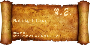 Matity Elina névjegykártya